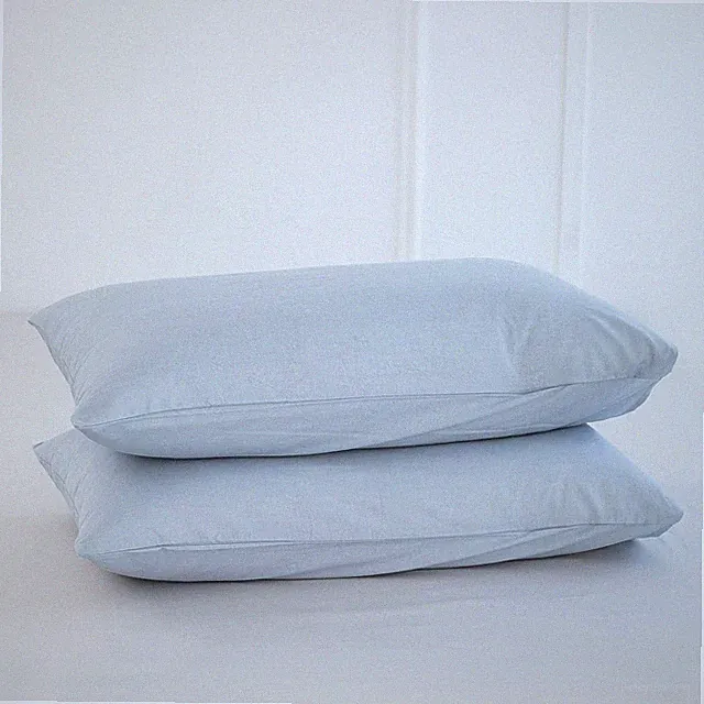 Bedding Pillowcases Pack of 2 100% Washed Cotton Linen Like Textured