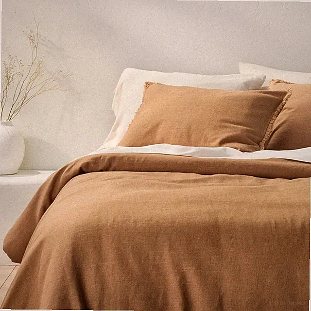 Casaluna Heavyweight Linen Blend Full/Queen Brown Comforter Set