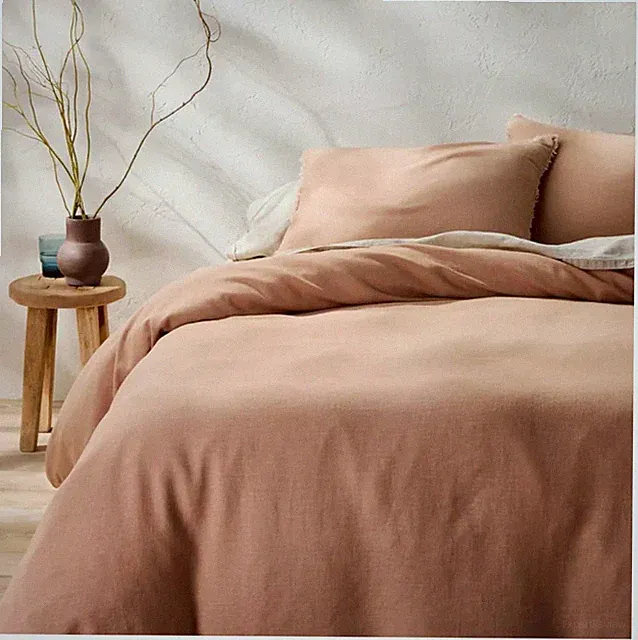 Casaluna King Heavyweight Linen Duvet Cover + Sham Set Adobe Clay Pillow Case
