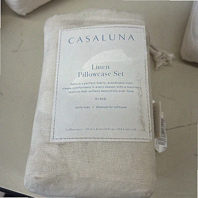 Casaluna Linen Pillowcase Set - 2 King Size Pillowcases - 20 x 41 inches