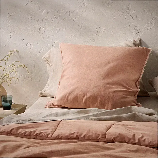Euro Heavyweight Linen Blend Comforter Sham Light Adobe Clay- Casaluna