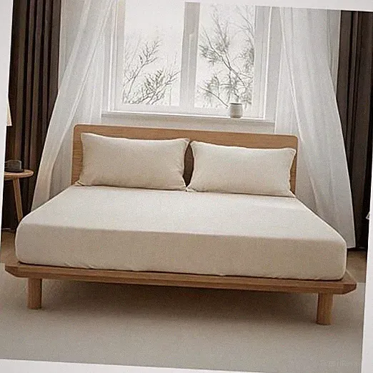 Fitted Sheet (1 Piece) - 14 Inch Deep Pocket Mattress Cover Natural King Linen