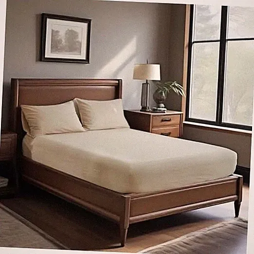 Flax Fitted Sheet Size, Easy Fit-Cotton Blend Mattress Cover Queen Linen