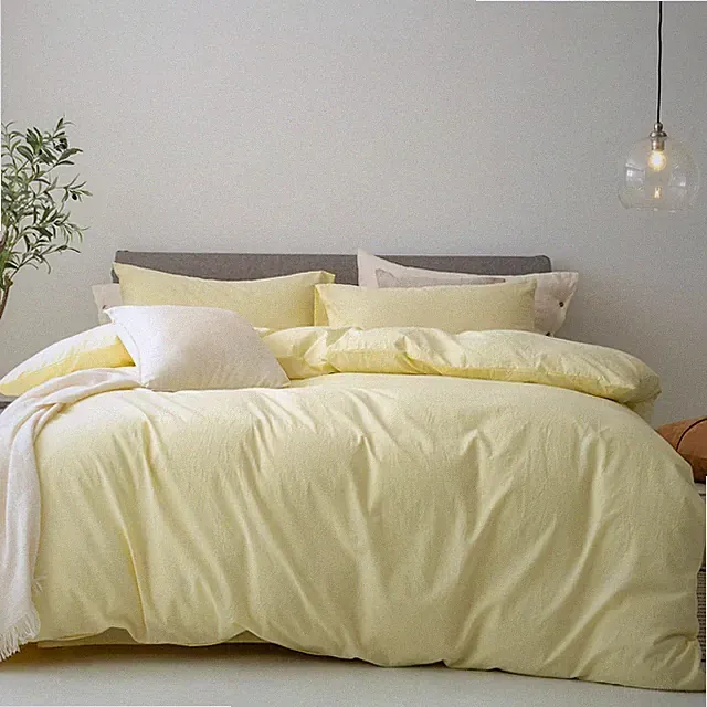 FOSSA Duvet Cover Set 100% Washed Cotton Linen Feel Super Soft Breathable Coz...