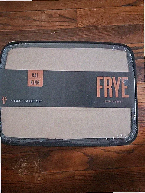 FRYE Linen Cotton Blend Beige CAL KING Sheet Set 4 Piece