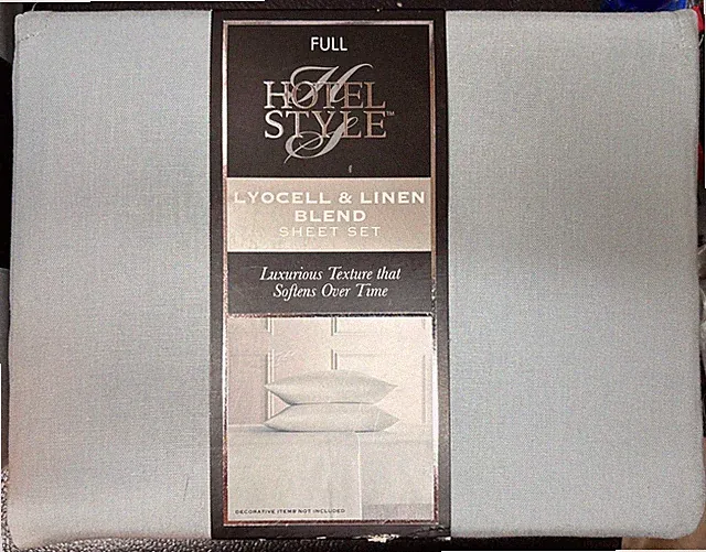 Hotel Style 4 Piece "Duck Egg" Lyocell & Linen Blend Bed Sheet Set, Full NEW