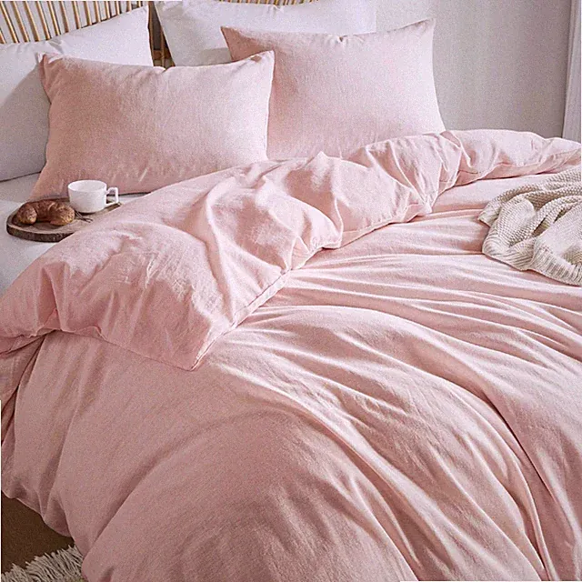 Linen Duvet Cover Set King Size, 3Pcs Textured French Flax Linen Cotton Blend...