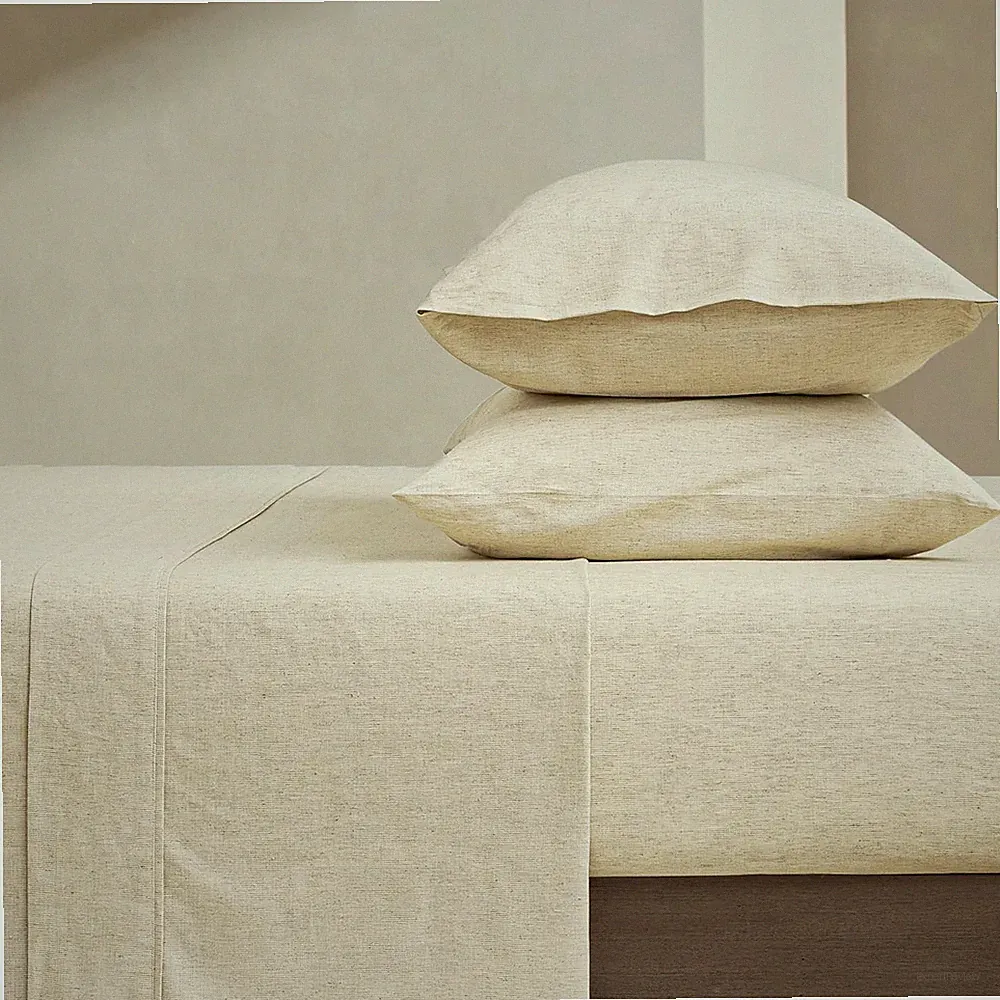 Luxurious King Linen Sheet Set - Breathable 4-Piece Natural Flax Bedding