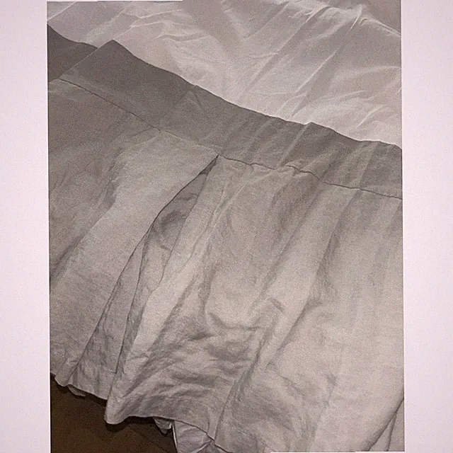 💛Pottery Barn Linen blend FULL BED SKIRT DUST RUFFLE GREY GRAY