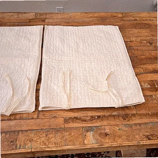Pottery Barn Pillow Shams Set of 2 Standard 20 x 20" Cotton Linen Blend Quilted