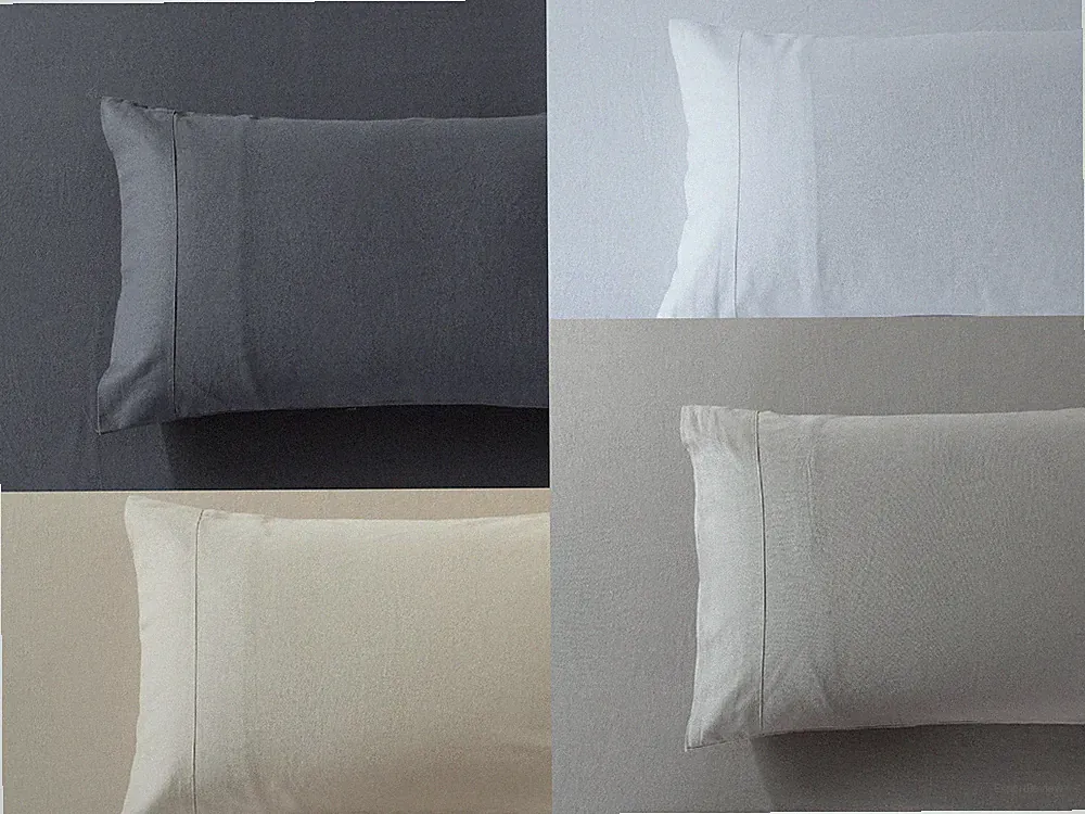 Pre-Washed Belgian Flax Linen Cotton Pillowcases (Pair)