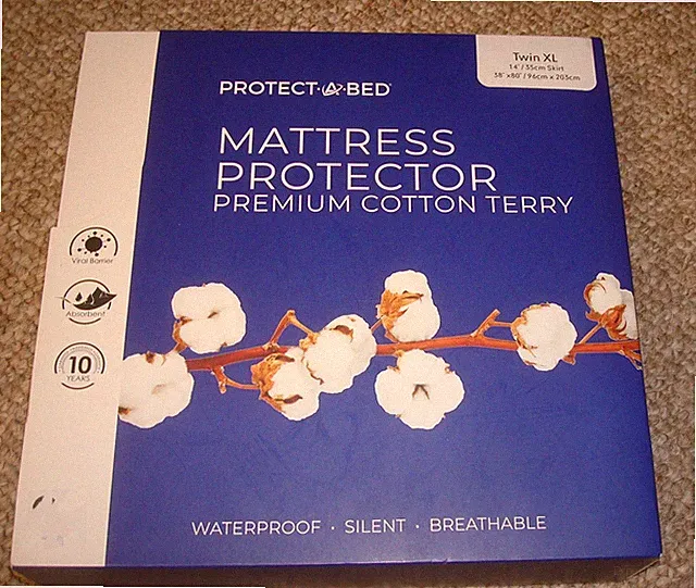Protect A Bed Mattress Protector Twin XL. Cotton Terry Fitted Waterproof Sheet
