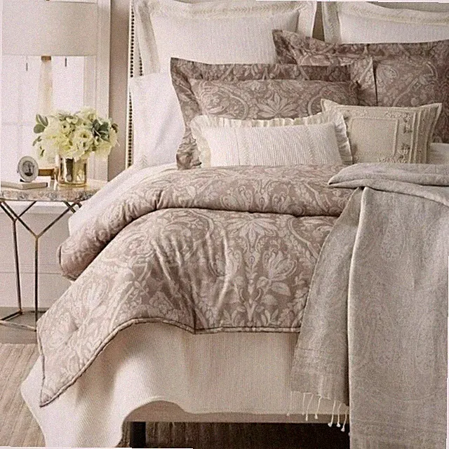Ralph Lauren Home Cortona Full / Queen Cream Bed Blanket Cotton Linen Blend