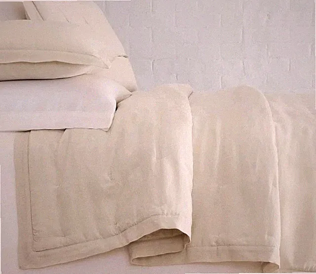 Sand WEST ELM Signature Lyocell TENCEL Linen Cotton QUEEN Quilt