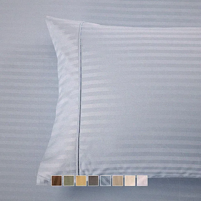 Set of Pillowcases Striped 650 Thread Count Combed-Cotton-Blend Wrinkle Free