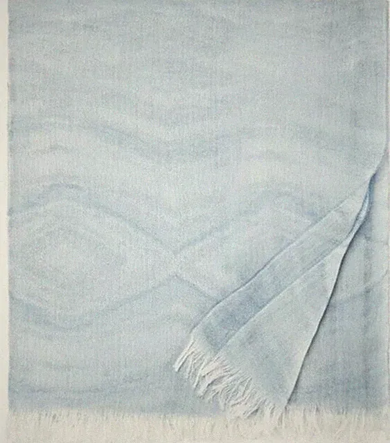 Sferra Glima Sky Blue Lightweight Throw Airy Cotton Linen Blend 51X70" Italy New