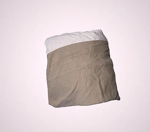 West Elm Twin Size Box Springs Cover Khaki Brown Cotton & Linen Blend Bedding